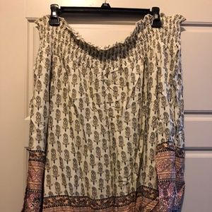 Patterned Off-the- Shoulder Blouse